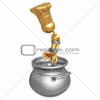 Golden Chef Baker Tied Up In Boiling Pot