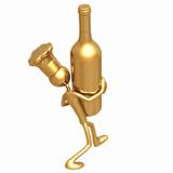 Golden Chef Carrying Wine