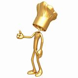 Golden Chef Baker With Large Hat