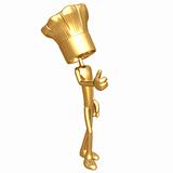 Golden Chef Baker With Large Hat