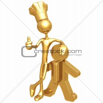 Golden Chef Baker with Cookie Cutter Man