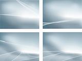Silver set of 4 gradient mesh backgrounds and wave