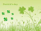 illustration shamrock with grass vector 17 march