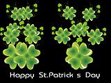 greeen shamrock with black background 17 march