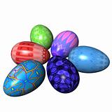 easter eggs composition 