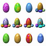 easter eggs isolated on the white