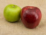 Green and red apple