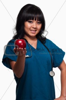 Nurse with apple
