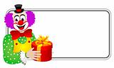 Clown with gift box