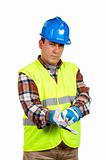 Construction worker with gloves
