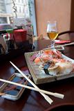 Oriental food at japaneese restaurant