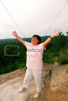 Mature woman cliff