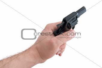 Gun in a a man's hand
