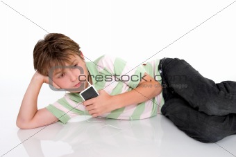 Child with a portable mp3 player
