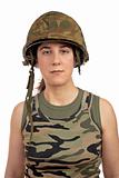Beautiful soldier girl portrait