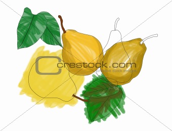 pear watercolour style