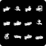 hand elements icon series set
