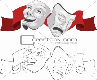 Theatre comedy and tragedy masks.