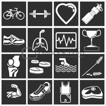 health and fitness icon set series