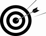Arrow striking centre of target