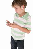 Child using an mp3 music player