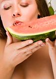 Woman portrait with Watermelon