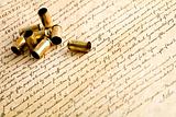 bullet casings on bill of rights