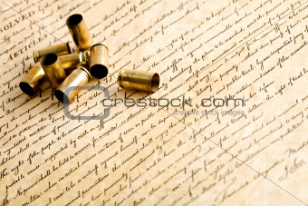 bullet casings on bill of rights