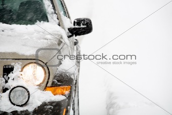 SUV in snow