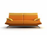 modern orange couch 