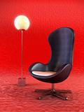 modern armchair 3d rendering
