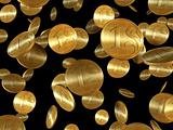 isolated golden coins