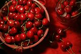 cherries fruits in basket