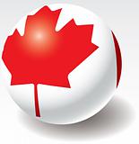 Canada flag texture on ball.