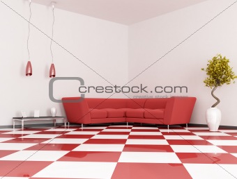 red angle sofa