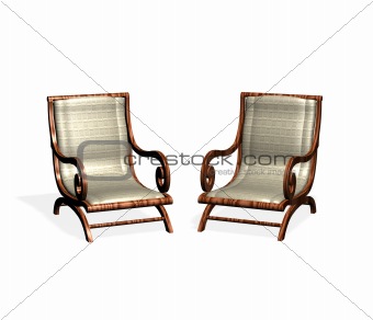 Two isolated armchairs
