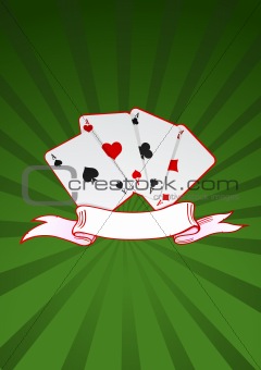 Vector illustration of cards and ribbon 