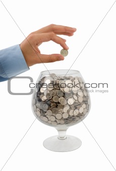 put money into glass