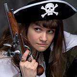 Girl - pirate on black