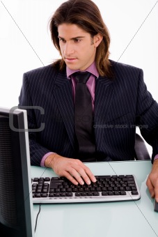 man working on computer