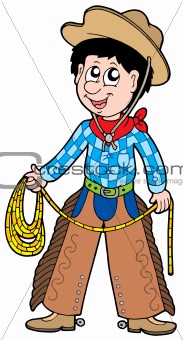Cartoon cowboy with lasso