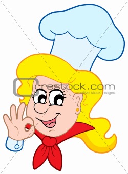 Happy chef woman