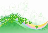 St. patrick's day background with  Four Leaf Clover