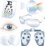 Ophthalmology vector icon set