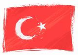 Grunge Turkey flag