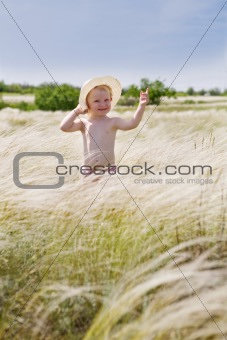 girl in feather-grass