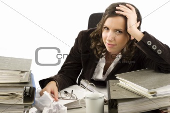 Stressed businesswoman