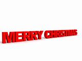 three dimensional side view of merry christmas text