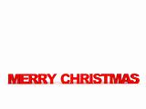 three dimensional front view of merry christmas text