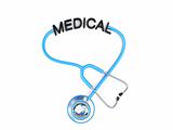 stethoscope and medical text